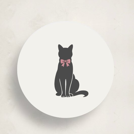 Elegante Klassieke Kat Zegel Sticker