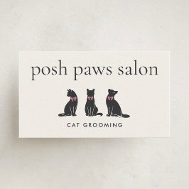 Elegante Klassieke Kattenverzorging Visitekaartje