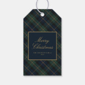 Elegante Klassieke Kerst Plaid Cadeaulabel (Achterkant)