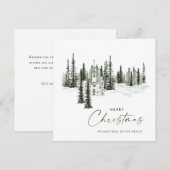Elegante klassieke kerst winter bos corporate feestdagenkaart (Voorkant / Achterkant)