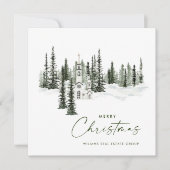 Elegante klassieke kerst winter bos corporate feestdagenkaart (Voorkant)