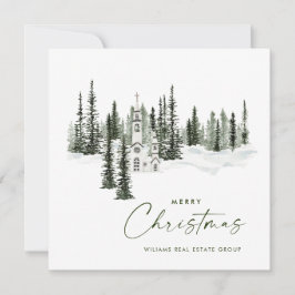 Elegante klassieke kerst winter bos corporate feestdagenkaart
