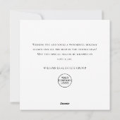 Elegante klassieke kerst winter bos corporate feestdagenkaart (Achterkant)