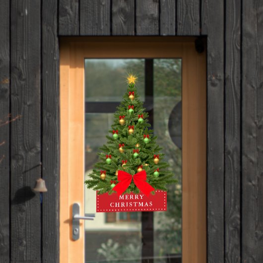 Elegante klassieke kerstboom vakantie decoratie raamsticker