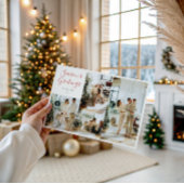 Elegante klassieke kerstfotokaart | 4 foto's feestdagenkaart