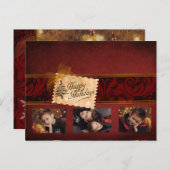 Elegante klassieke kerstfotokaart feestdagenkaart (Voorkant / Achterkant)