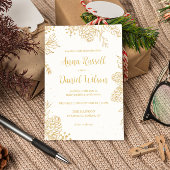 Elegante klassieke kersttrouw uitnodiging