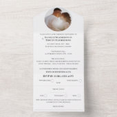 Elegante Klassieke Kleur 1 Foto Monogram Huwelijk All In One Uitnodiging (Binnen)