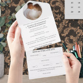 Elegante Klassieke Kleur 1 Foto Monogram Huwelijk All In One Uitnodiging