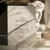 Elegante Klassieke Luxe Lichtgrijze Monogram Bruil Kaart