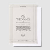 Elegante Klassieke Luxe Lichtgrijze Monogram Bruil Vellum Uitnodigingen (Offset)