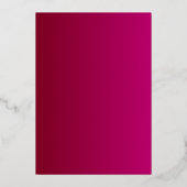 Elegante klassieke magenta en goud save the date folie uitnodiging (Achterkant)