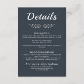 Elegante klassieke marine en blozen bruiloft informatiekaartje (Voorkant)