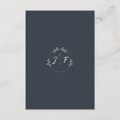 Elegante klassieke marine en blozen bruiloft informatiekaartje (Achterkant)