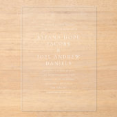 Elegante Klassieke Minimale Ampersand Wedding Acryl Uitnodigingen (Voorkant)