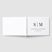 Elegante Klassieke Minimale Monogram Huwelijk Gastenboek (Volledig)