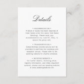 Elegante klassieke minimalistische eenvoudige witt informatiekaartje (Voorkant)