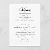 Elegante klassieke minimalistische kalligrafie bru menu (Voorkant)