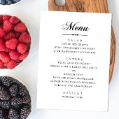 Elegante klassieke minimalistische kalligrafie bru menu