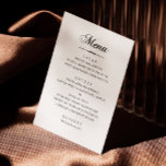 Elegante klassieke minimalistische kalligrafie bru menu<br><div class="desc">Zwart-wit elegante klassieke minimalistische kalligrafie bruiloft Menu. Geschikt voor verjaardag,  jubileum en een ander feest.</div>