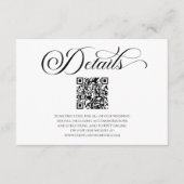 Elegante klassieke minimalistische QR-code bruilof Informatiekaartje (Voorkant)