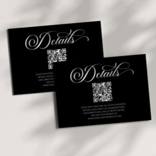 Elegante klassieke minimalistische QR-code bruilof Informatiekaartje