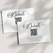 Elegante klassieke minimalistische QR-code bruilof Informatiekaartje