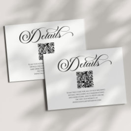 Elegante klassieke minimalistische QR-code bruilof Informatiekaartje