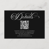 Elegante klassieke minimalistische QR-code bruilof Informatiekaartje (Voorkant)