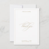 Elegante klassieke minimalistische witte bruiloft bedankkaart (Voorkant)