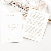 Elegante klassieke minimalistische witte bruiloft bedankkaart