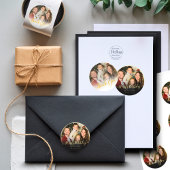 Elegante klassieke moderne aangepaste foto wit en  ronde sticker