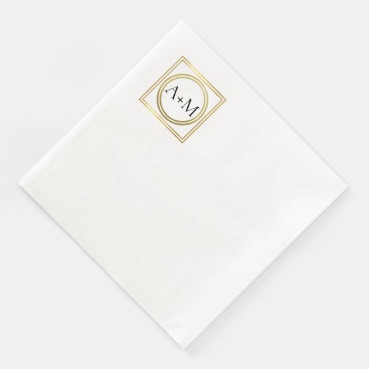 Elegante klassieke moderne bruiloft Monogram Servet (Hoek)
