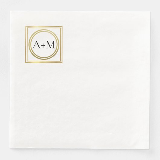 Elegante klassieke moderne bruiloft Monogram Servet (Voorkant)