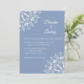 Elegante klassieke moderne stoffige blauw-witte bl kaart (Staand voorkant)