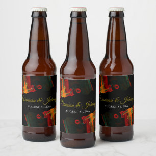 Elegante Klassieke Moderne Trendy Patroon #903 Bru Bier Etiket