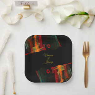Elegante Klassieke Moderne Trendy Patroon #903 Bru Papieren Bordje