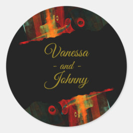 Elegante Klassieke Moderne Trendy Patroon #903 Bru Ronde Sticker
