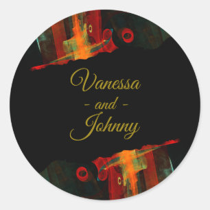 Elegante Klassieke Moderne Trendy Patroon #903 Bru Ronde Sticker
