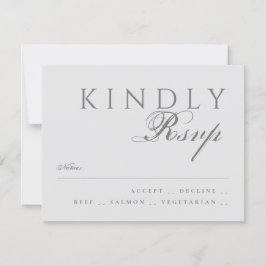 Elegante Klassieke Moderne Typografie Grijs Bruilo RSVP Kaartje