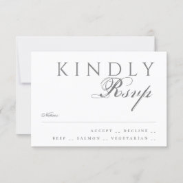 Elegante Klassieke Moderne Typografie Witte Bruilo RSVP Kaartje