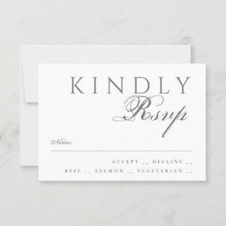 Elegante Klassieke Moderne Typografie Witte Bruilo RSVP Kaartje
