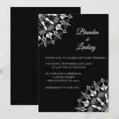 Elegante klassieke moderne zwart-witte bloemen kaart (Voorkant / Achterkant)