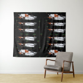 Elegante Klassieke Monogram Boom  Wandkleed