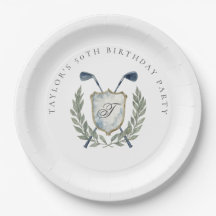 Elegante Klassieke Monogram Golf Crest Verjaardags