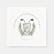 Elegante Klassieke Monogram Golf Crest Verjaardags