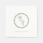 Elegante, klassieke monogram krans servet (Voorkant)