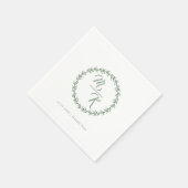 Elegante, klassieke monogram krans servet (Hoek)