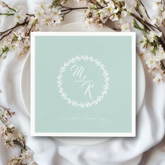 Elegante, klassieke monogram krans servet