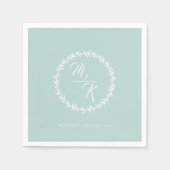 Elegante, klassieke monogram krans servet (Voorkant)
